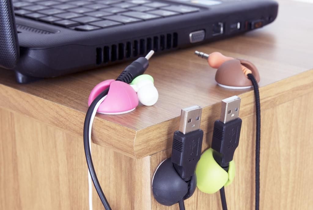 Организатор за кабли Esperanza, 6 парчиња, црна боја