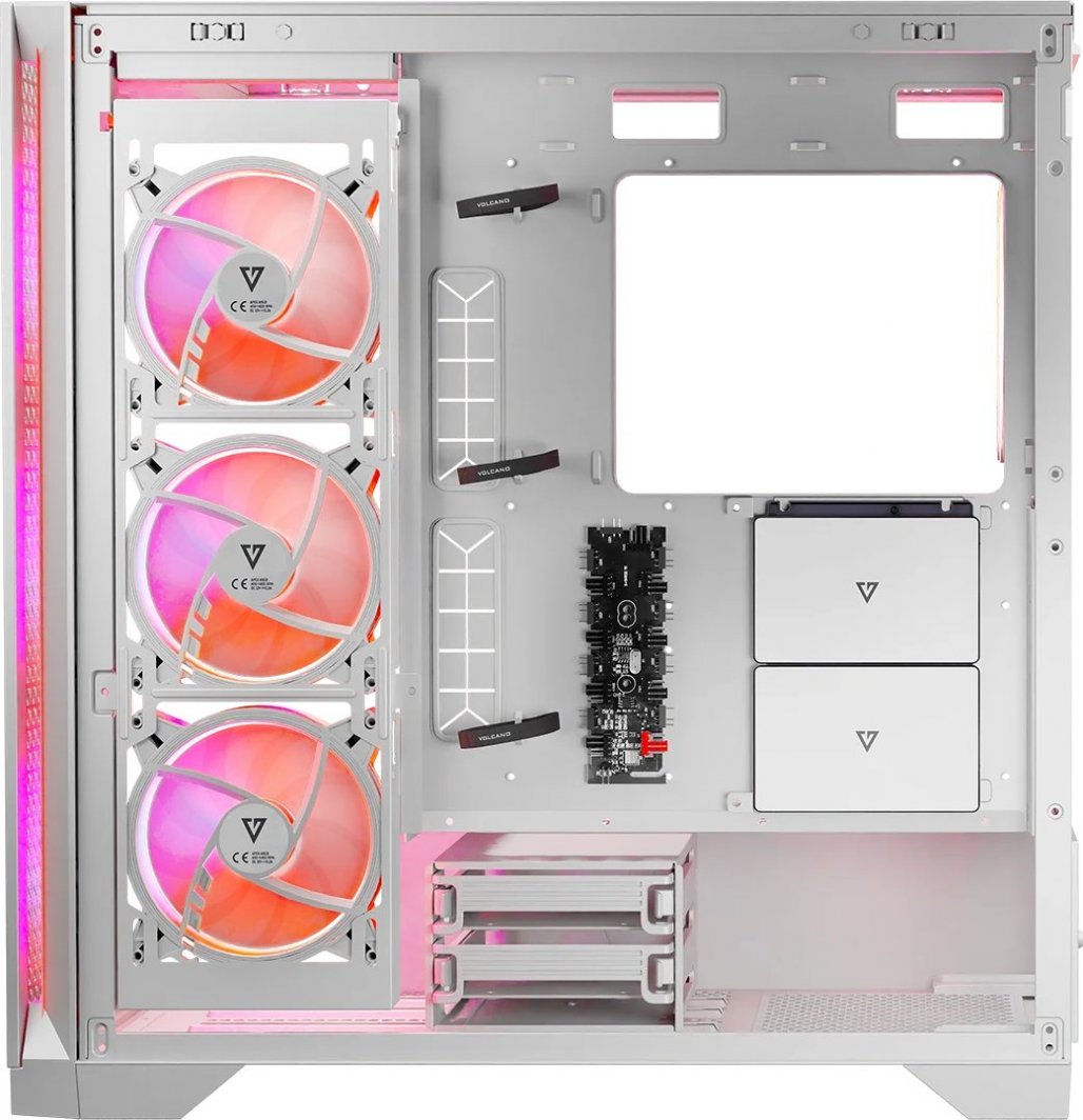 Kasë Modecom Volcano Expanse T Apex ARGB, e bardhë, Midi Tower