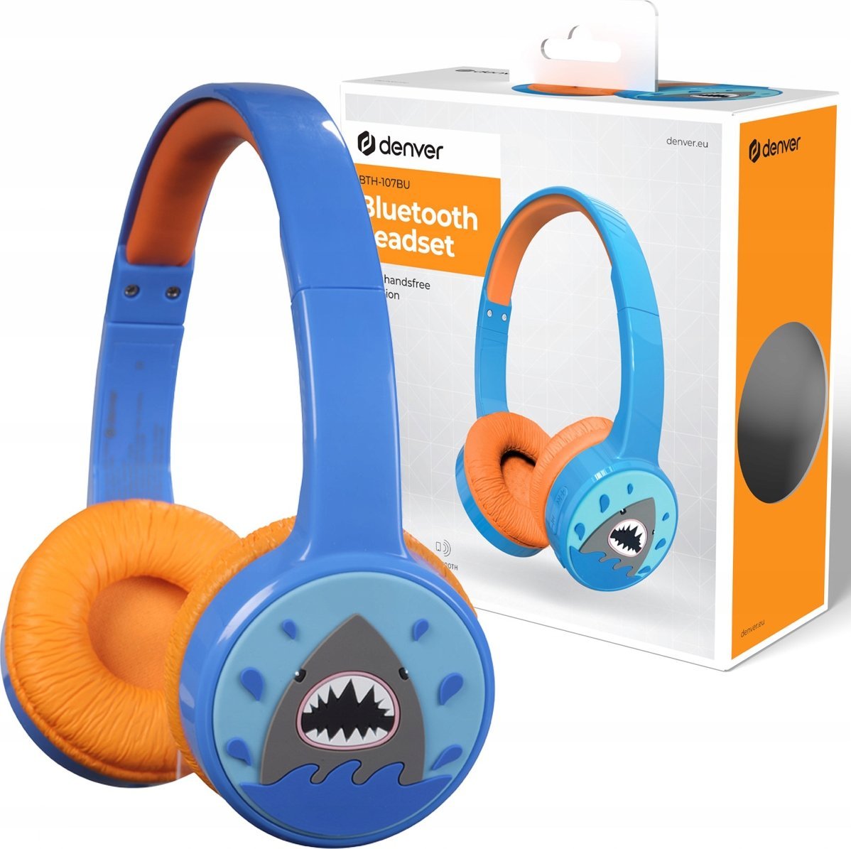 Kufje Bluetooth Denver BTH-107BU, për fëmijë, 24 orë bateri, blu