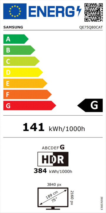 Televizor Samsung QE75Q80C, 75" (189cm), 4K UHD, i argjendtë