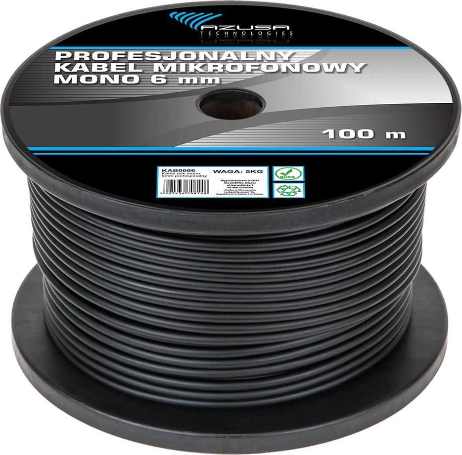Kabllo mikrofoni Azusa Cable, mono, 6mm, profesionale