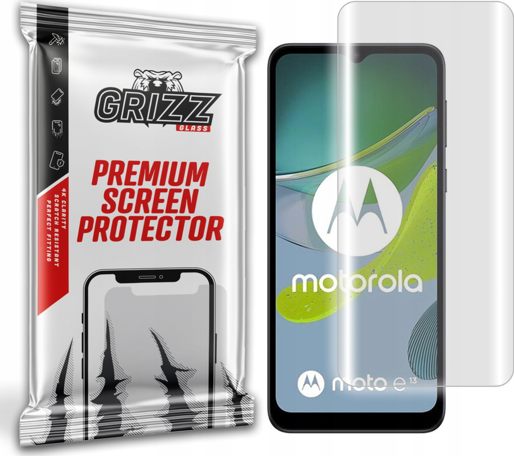 Mbrojtëse ekrani GrizzGlass Hydrogel Film për Motorola Moto E13, transparente