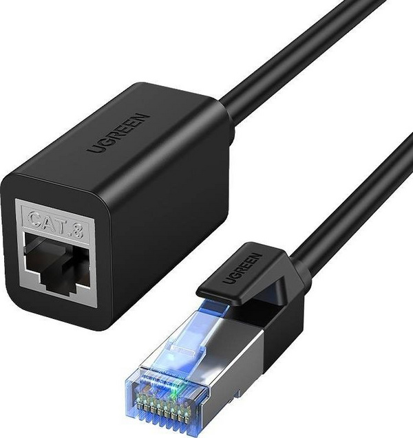 Kabllo rrjeti Ugreen NW192 RJ45 zgjatje Ethernet, Kat. 8, S / FTP, 0.5m, e zezë