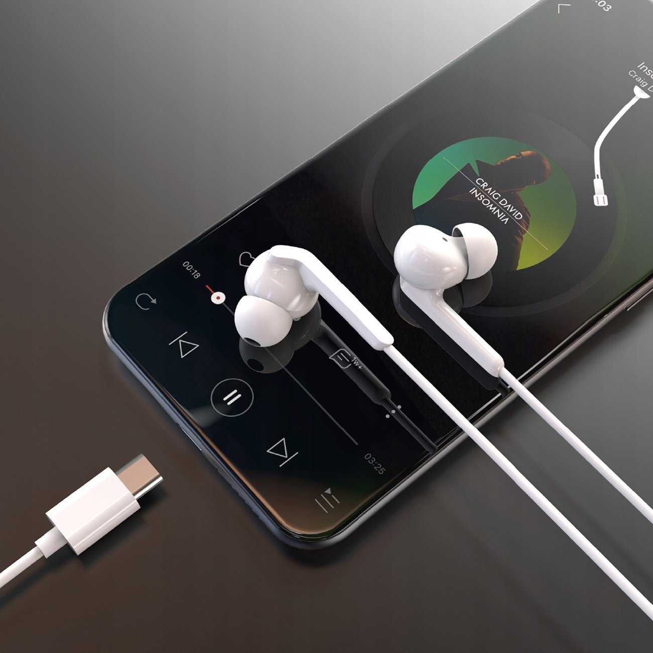 Kufje me kabllo Dudao X3C+, USB-C, 1.2m, të bardha