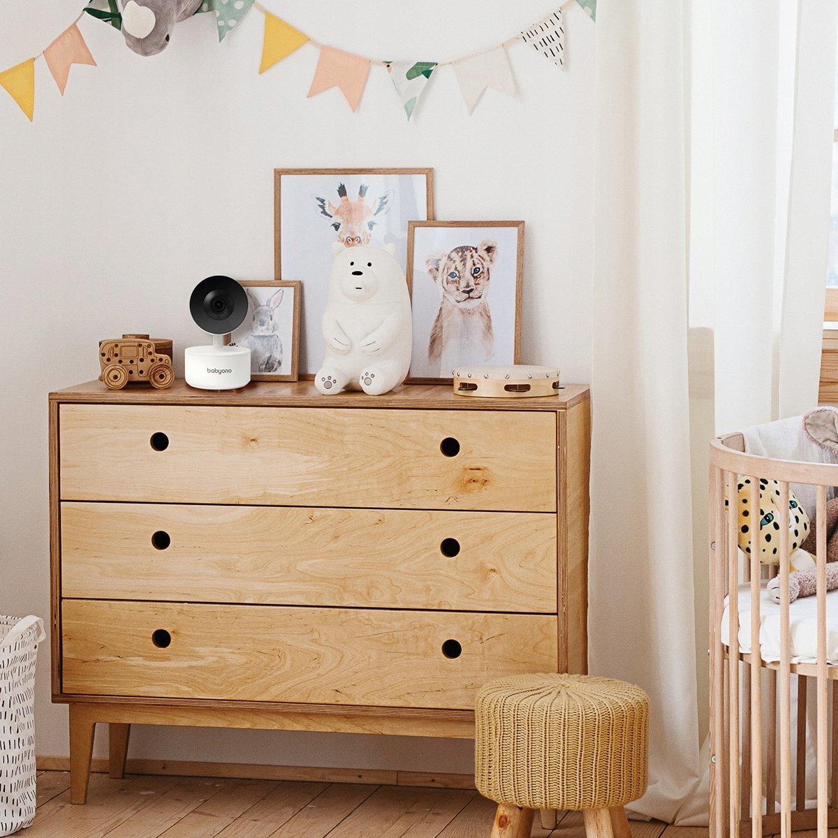 Monitor bebe me video BabyOno Take Care Camera Smart, monitorim në kohë reale, funksione smart, i bardhë