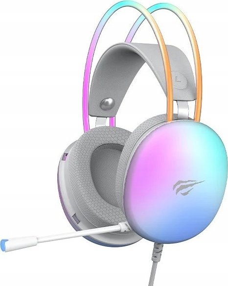 Kufje gaming Havit H2037d, me mikrofon, me dhe pa tela, të bardha