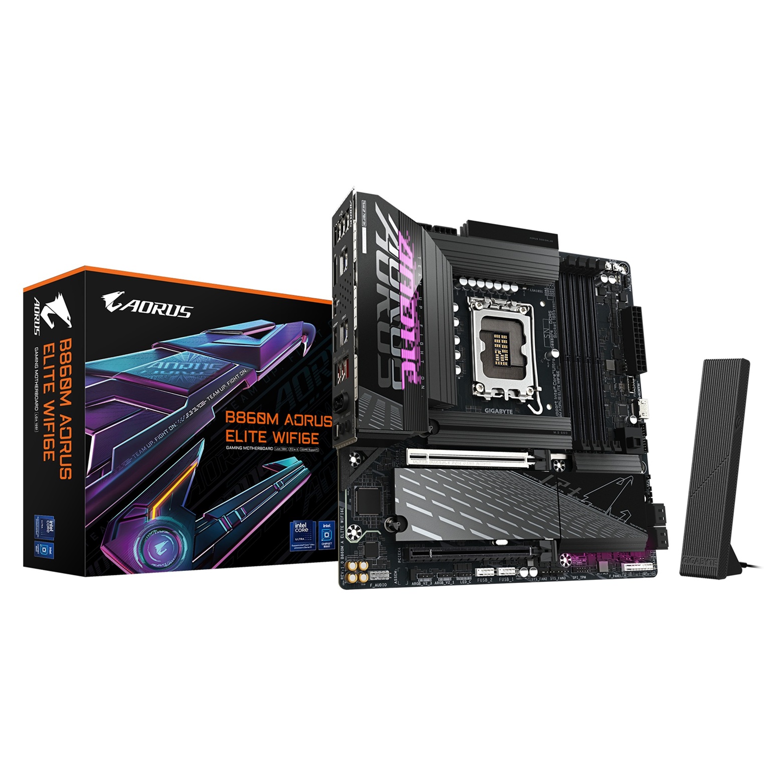 Pllakë amë Gigabyte B860M AORUS ELITE WIFI 6E, Micro-ATX, LGA 1851, DDR5, e zezë
