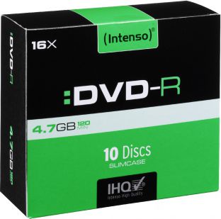 Intenso DVD-R 4.7 GB, 10 парчиња Slim Case