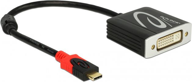 Adapter DeLock (61213), USB-C në DVI, i zi