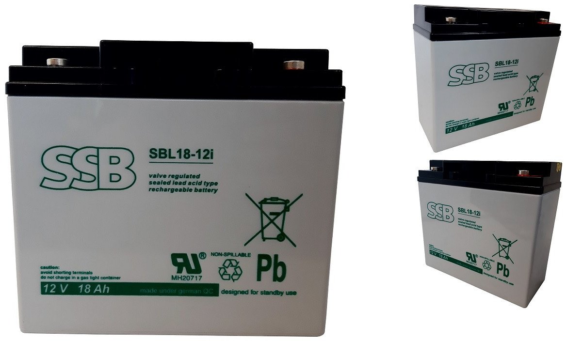 Bateri AGM SSB SBL 18-12I, 12V, 18Ah, gri
