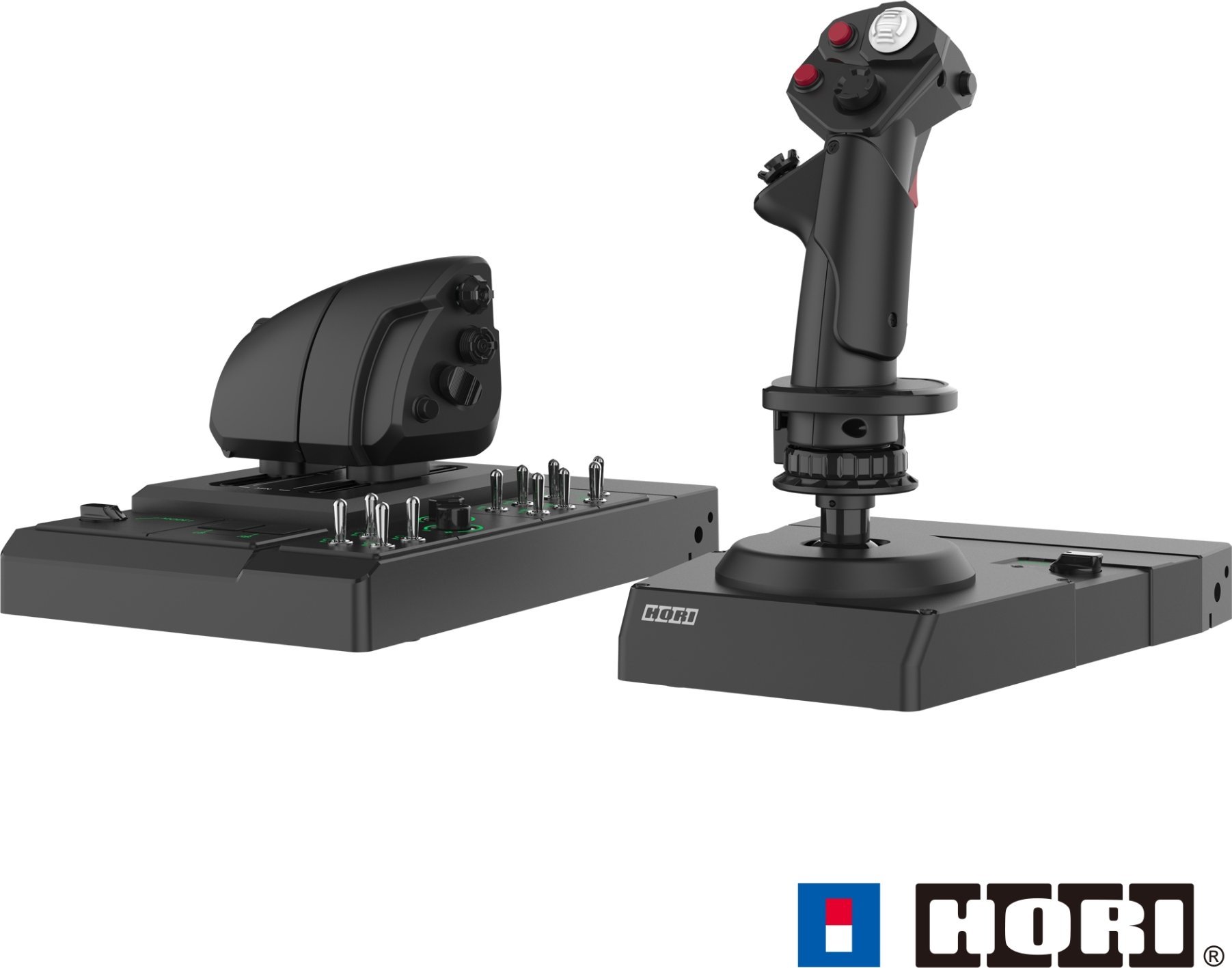 Joystick Hori HOTAS Flight Control System, me throttle dhe mount, për PC, i zi