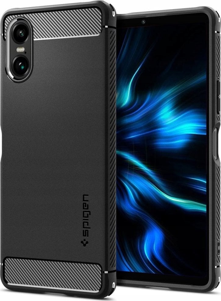 Mbulesë telefoni Spigen Rugged Armor për Sony Xperia 10 VI, TPU, mat, e zezë