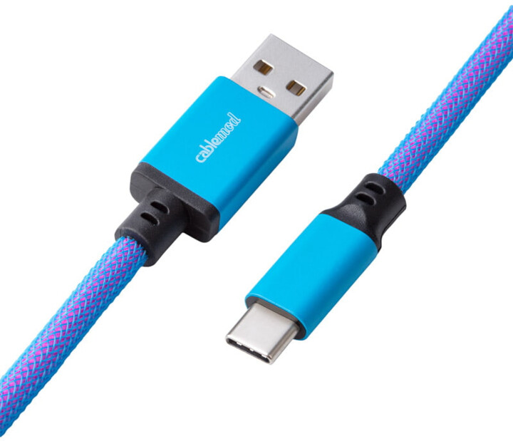 Kabllo spirale CableMod Pro, USB-C/USB-A, 1,5m, e kaltër