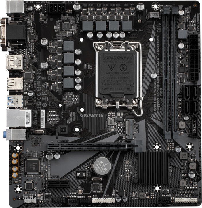 Pllakë amë GIGABYTE H610M S2H V2 DDR4 - Intel H610