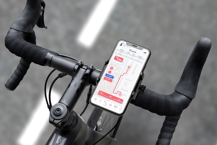 Mbajtëse celulari për biçikletë FIXED Bikee ALU, e zezë