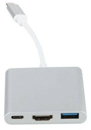 Adapter multimedia Platinet 3in1 46241, USB-C PD 100W, HDMI 4K, gri