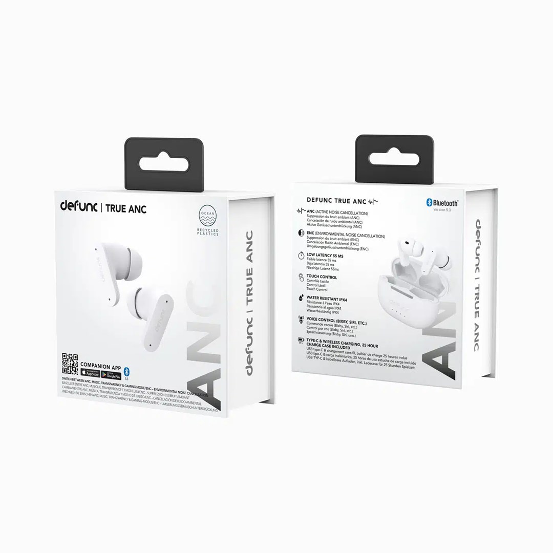 Kufje Defunc True ANC, wireless, in-ear, të bardha