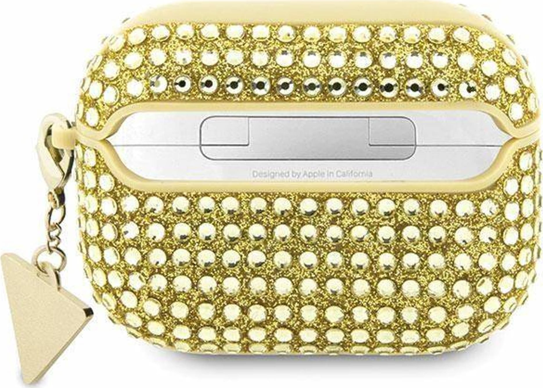 Etui për kufje Guess Rhinestone Triangle, për Apple AirPods Pro, hardcase, gold