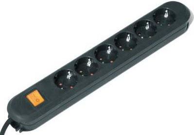 Zgjatës elektrik Bachmann SMART, 6x Schuko, 3m, i zi