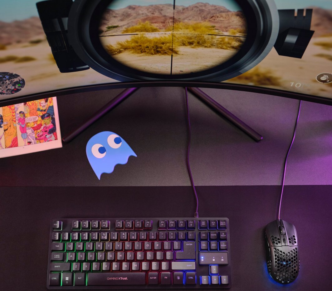 Maus gaming Trust GXT 928 Helox, 6400 DPI, RGB, i zi