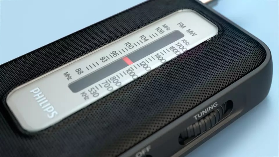 Radio portative Philips TAR1506/00, fm aux, e bardhë