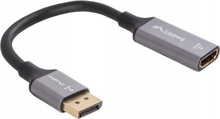 Adapter DisplayPort në HDMI 4K, me kabllo 20cm, argjendtë