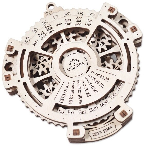 Set ndërtimi prej druri UGEARS - Date Navigator, mekanik, 24 pjesë