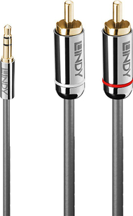 Kabllo audio Lindy, Jack 3.5 mm - RCA x2 35333, 1 metër, argjend