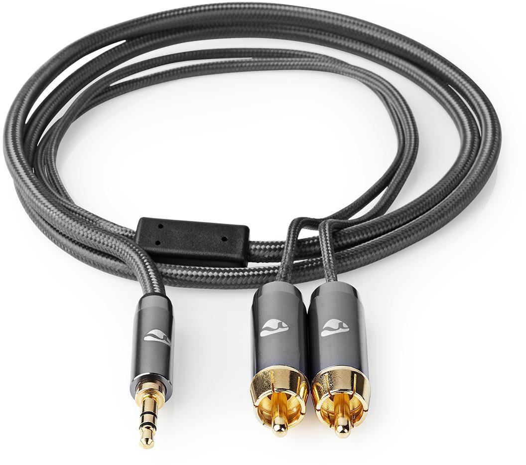 Аудио кабел Nedis Profigold, 5m, 2x RCA во 3.5mm, стерео