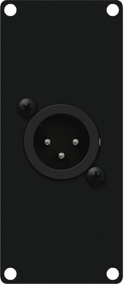 Modul paneli audio Caymon CASY122, lidhës XLR mashkull, instalim me terminal bllok, i zi