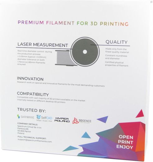 Filament për printer 3D Spectrum PLA Pro, 1.75mm, 1kg, portokalli