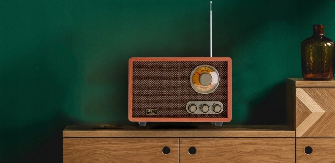 Радио ретро Adler AD 1171, Bluetooth, контрола на тон, кафеава