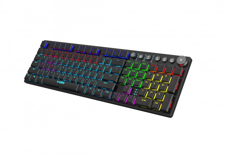 Tastierë mekanike universale iBOX AURORA K-6, RF Wireless + Bluetooth, RGB, e zezë
