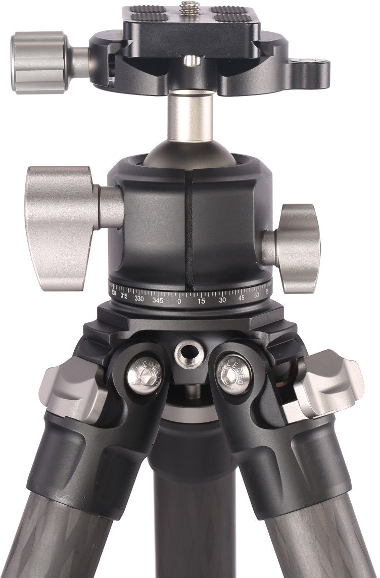 Tripod fotografik Leofoto Ranger LS-254C, fibër karboni, me kokë sferike LH-30, i zi