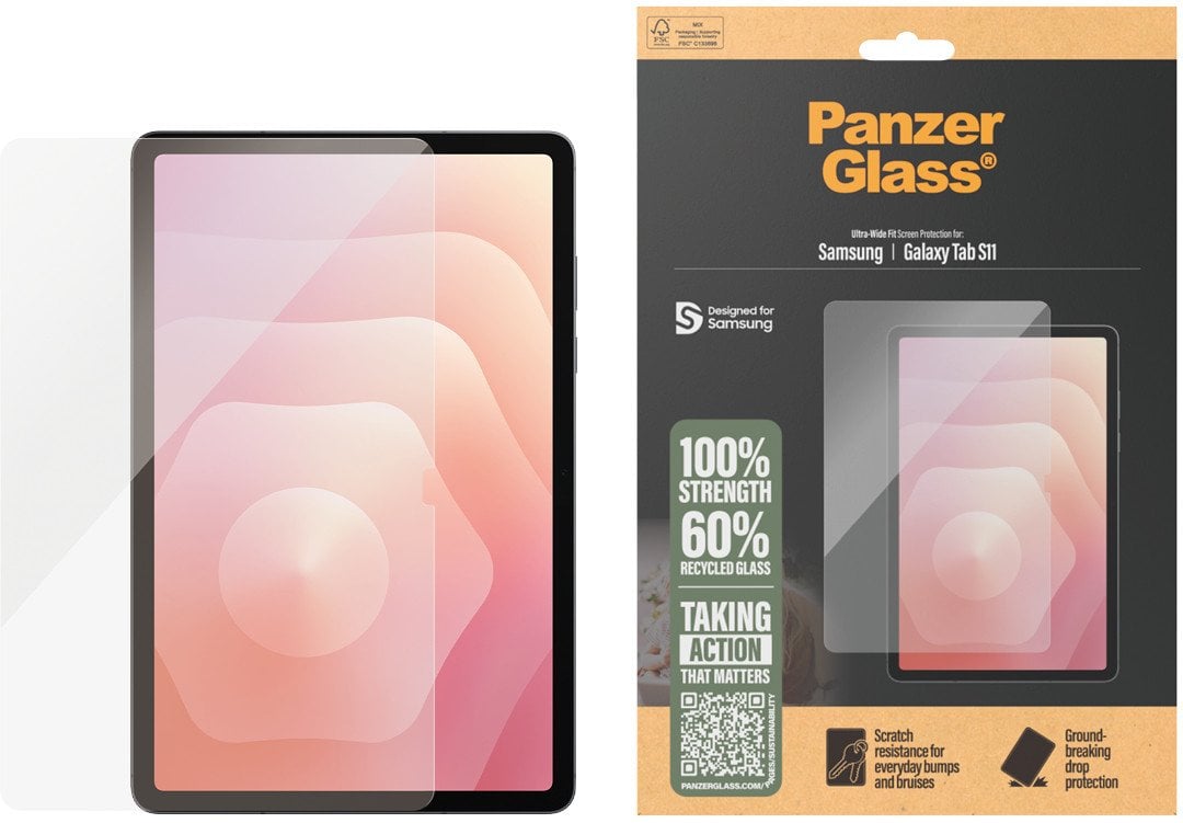 Mbrojtëse ekrani PanzerGlass për tablet Samsung Galaxy Tab S11, Ultra Wide Fit, transparente