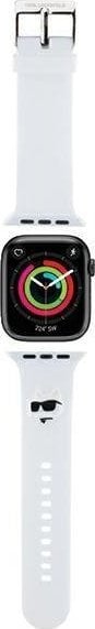 Ремче Karl Lagerfeld Rubber NFT Choupette, за Apple Watch 42 44 45mm и Ultra, бело