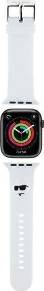 Ремче Karl Lagerfeld Rubber NFT Choupette, за Apple Watch 42 44 45mm и Ultra, бело