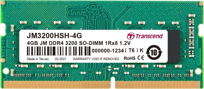 Memorie RAM për laptop Transcend JetRam JM3200HSH-4G, 4GB DDR4, 3200MHz
