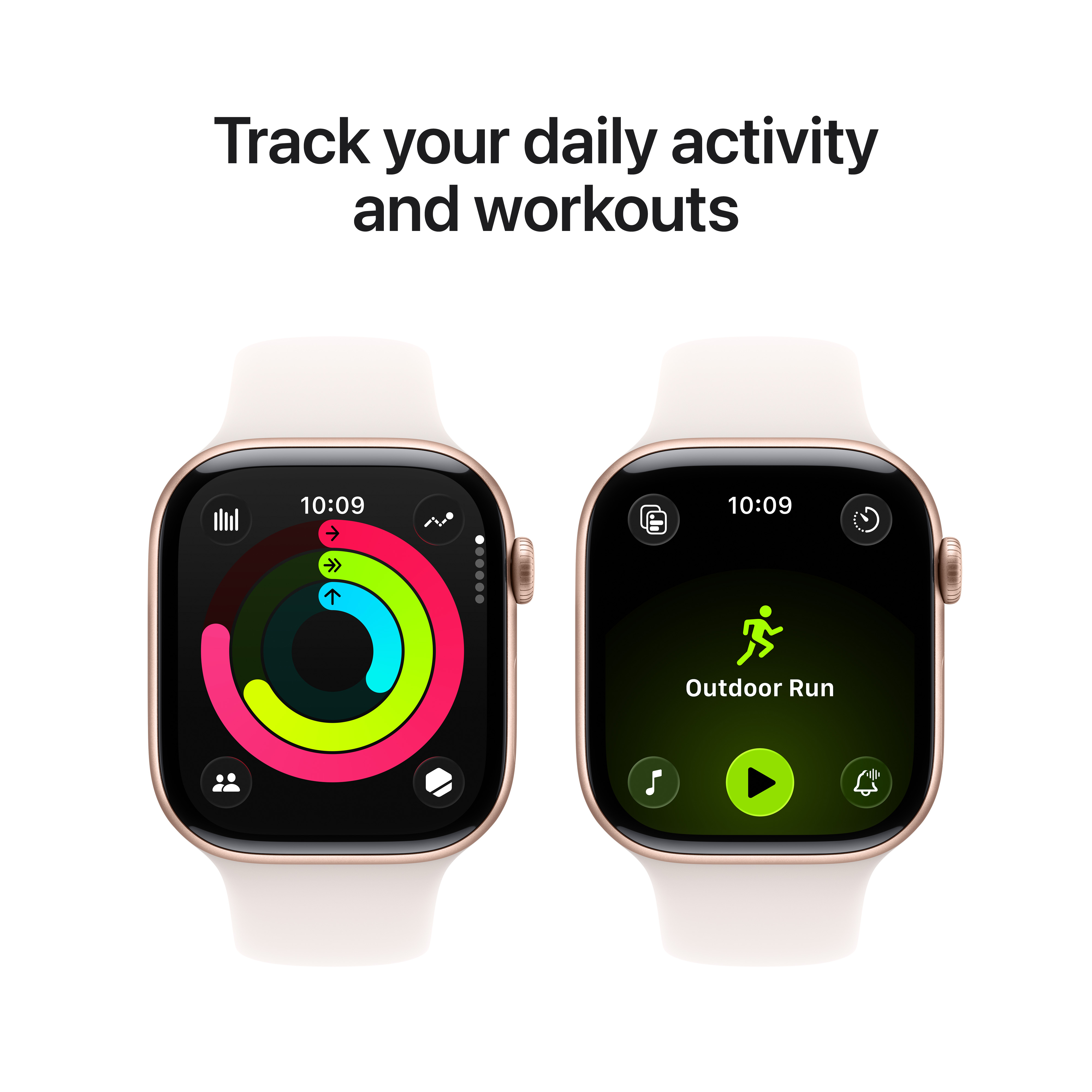 Apple Watch S11 GPS 46mm Rose Gold Aluminium Case with Light Blush Sport Band, S/M