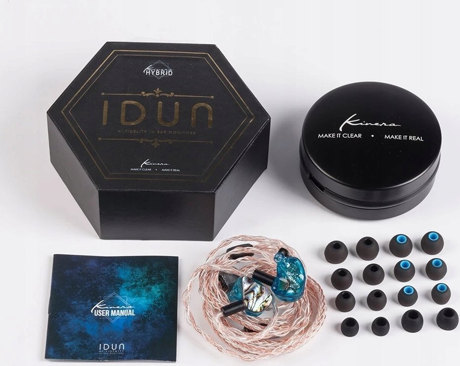 Kufje in ear Kinera IDUN, 3.5mm, 1.2m, të zeza