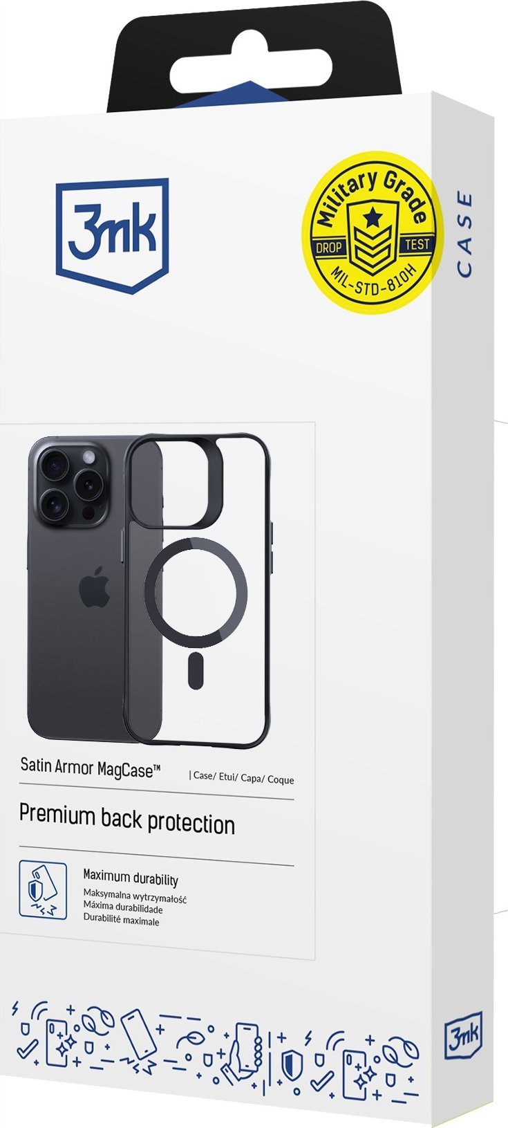 Mbulesë mbrojtëse 3MK Satin Armor MagCase për iPhone 14 Pro Max 6.7", MagSafe, transparente