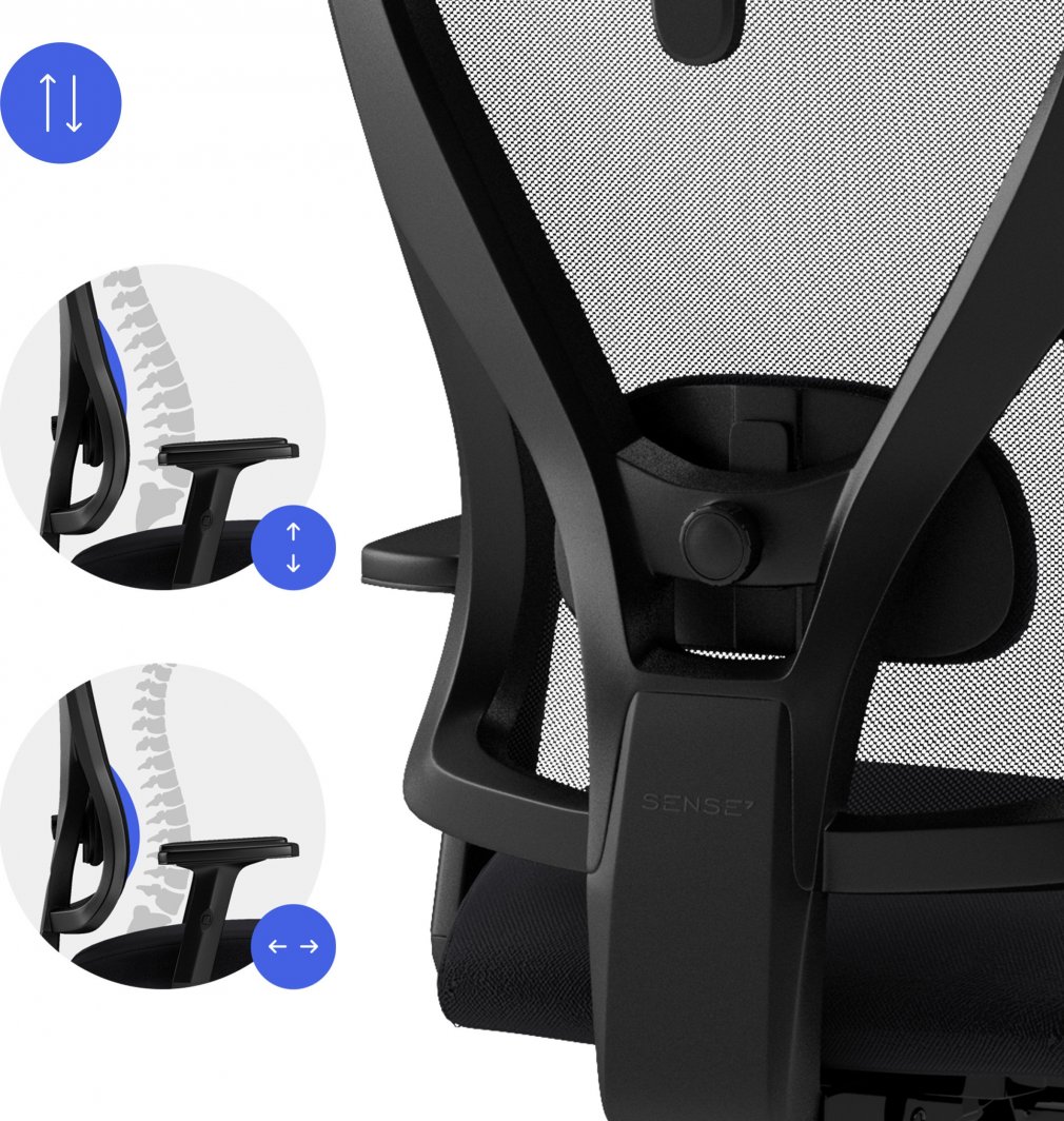 [OUTLET] Karrige për zyrë SENSE7 Tone, e zezë