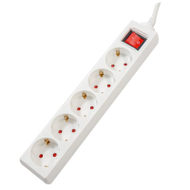 Zgjatës Schuko Spacer Extension x5, 16A, 1.8m, i bardhë