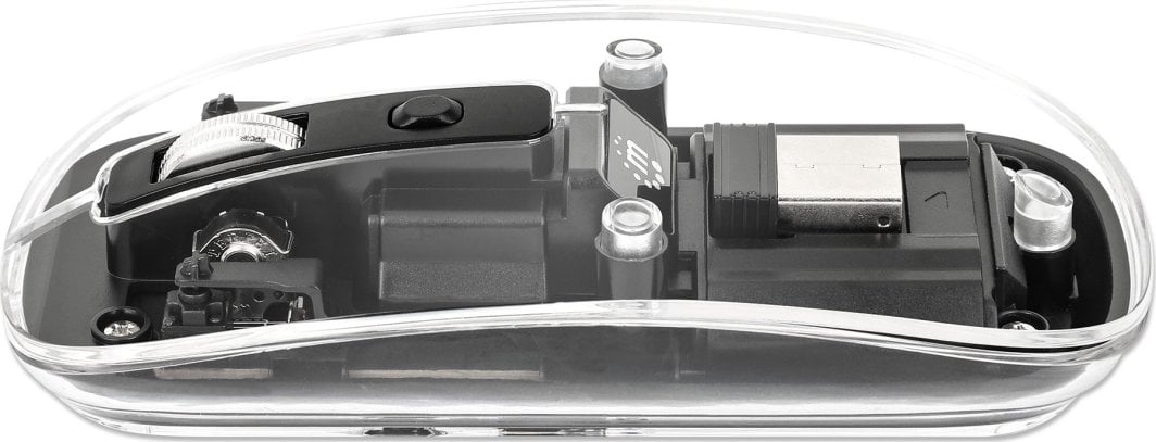 Mouse pa kabëll Manhattan Transparent, 800 1600 dpi, RGB, i zi transparent