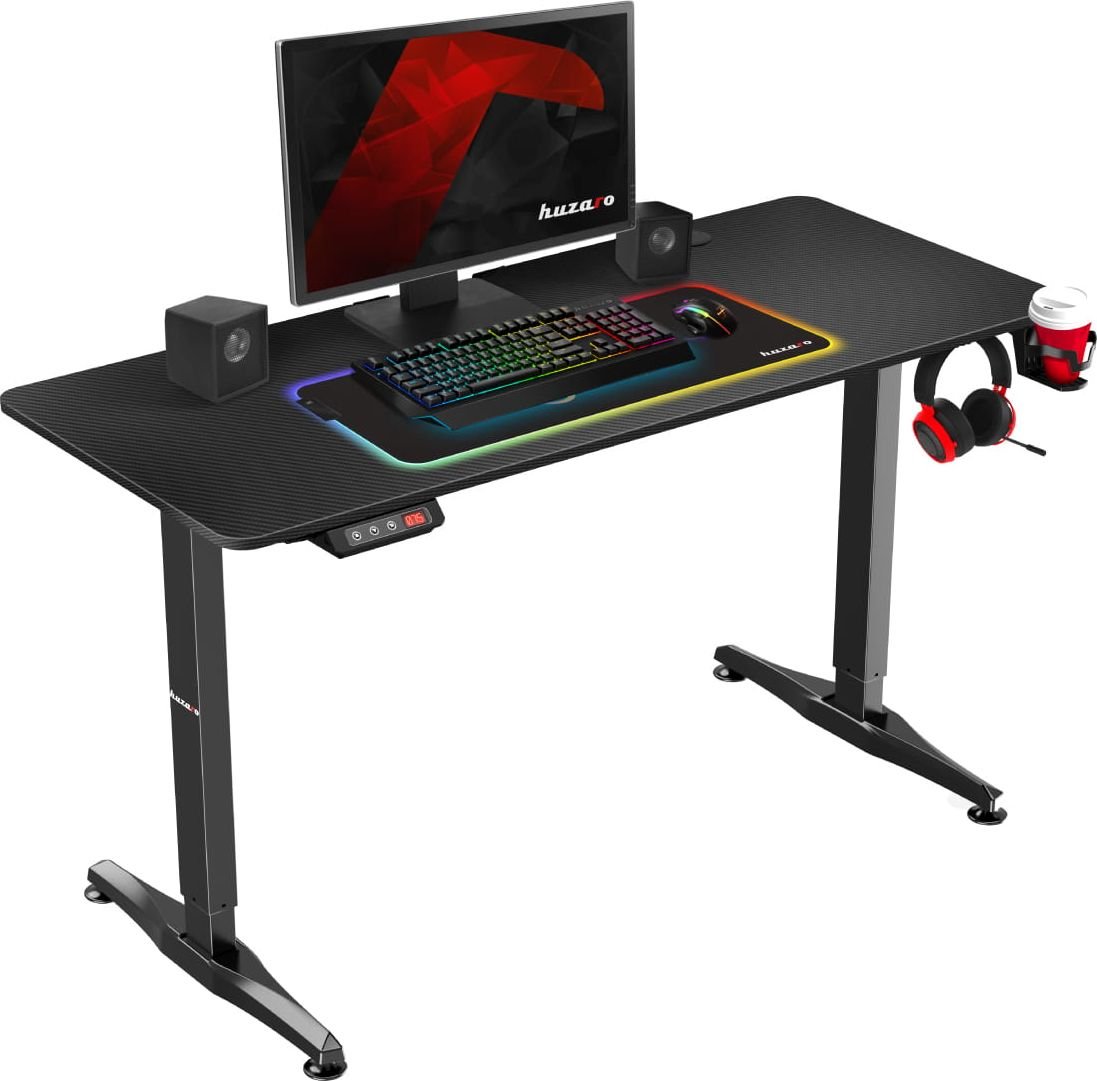 Tavolinë elektrike gaming Huzaro Hero 8.5, 140x60 cm, rregullim lartësie, e zezë