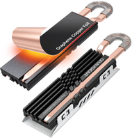 Ладилник SSD Graugear Heatpipe, за M.2 NVMe 2280, графен бакар