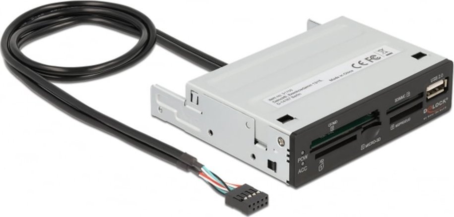 Читач на картички DeLOCK 3.5\", USB 2.0, 5 слотови, со USB Type A порта