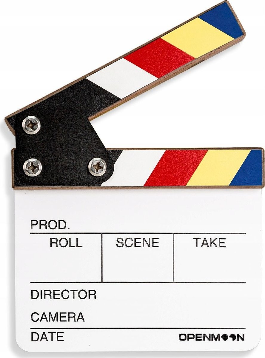 Klapë filmike profesionale, 15x15cm, sipërfaqe e shkrueshme, e bardhë