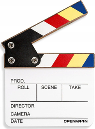 Klapë filmike profesionale, 15x15cm, sipërfaqe e shkrueshme, e bardhë