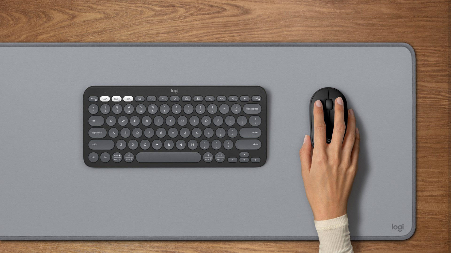 Комплет Logitech, тастатура Pebble Keys 2 K380s + глушец Pebble M350s